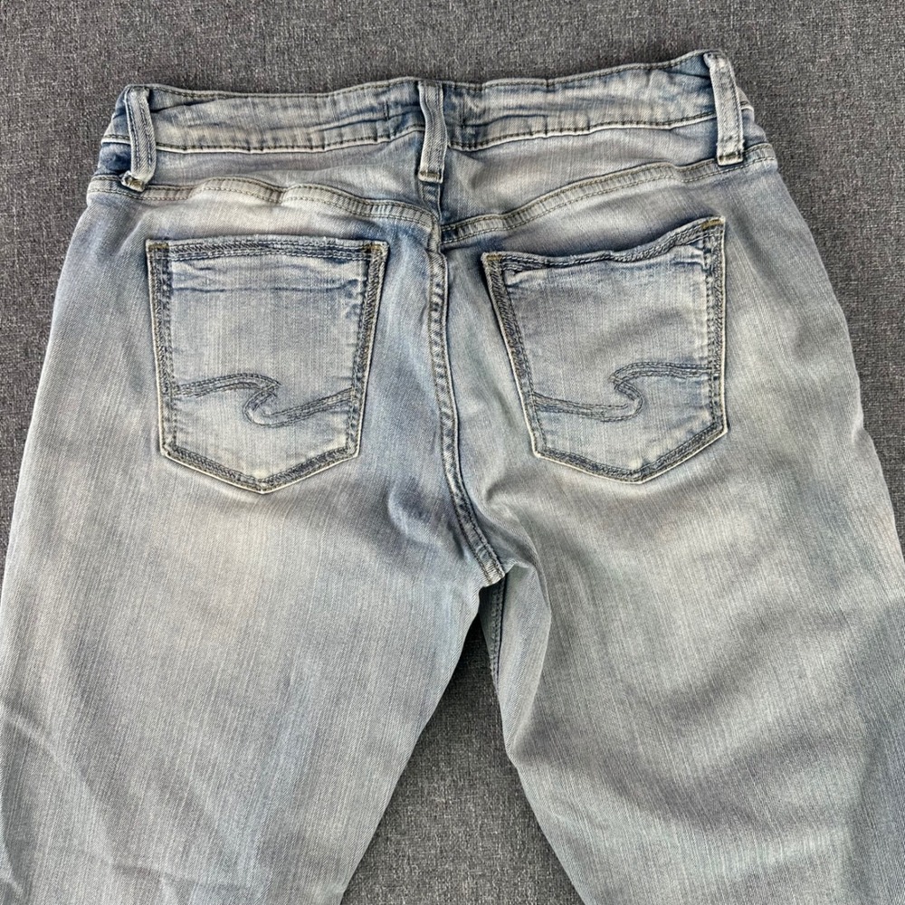 Silver Jeans Co. Jeans Womens 28/29 Boyfriend Light Blue Distressed L27170SJL190 - Picture 6 of 12